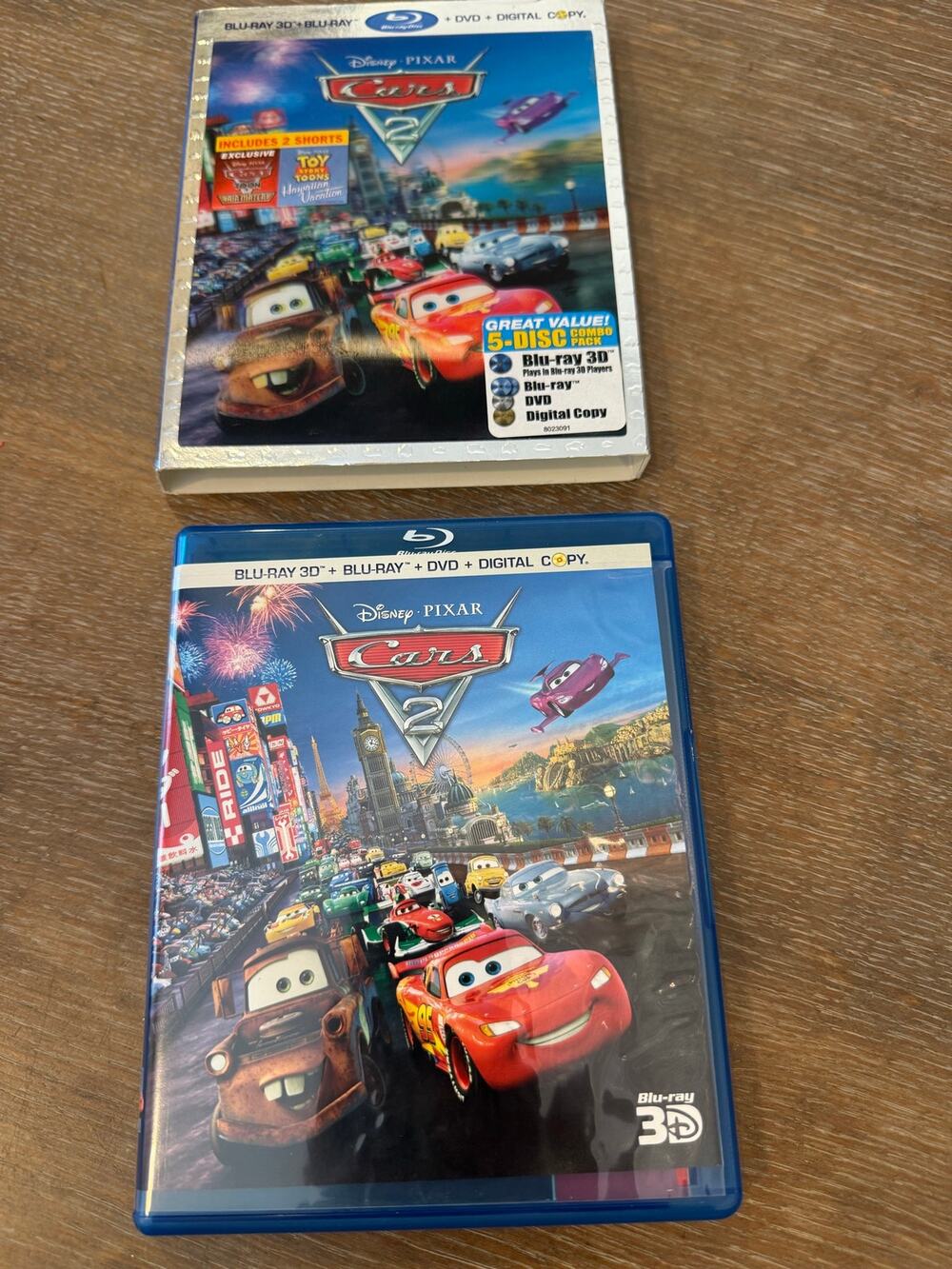 Walt Disney Cars 2 5 Disc BLU-RAY 3D DVD Digital full set with 3D Art Cover